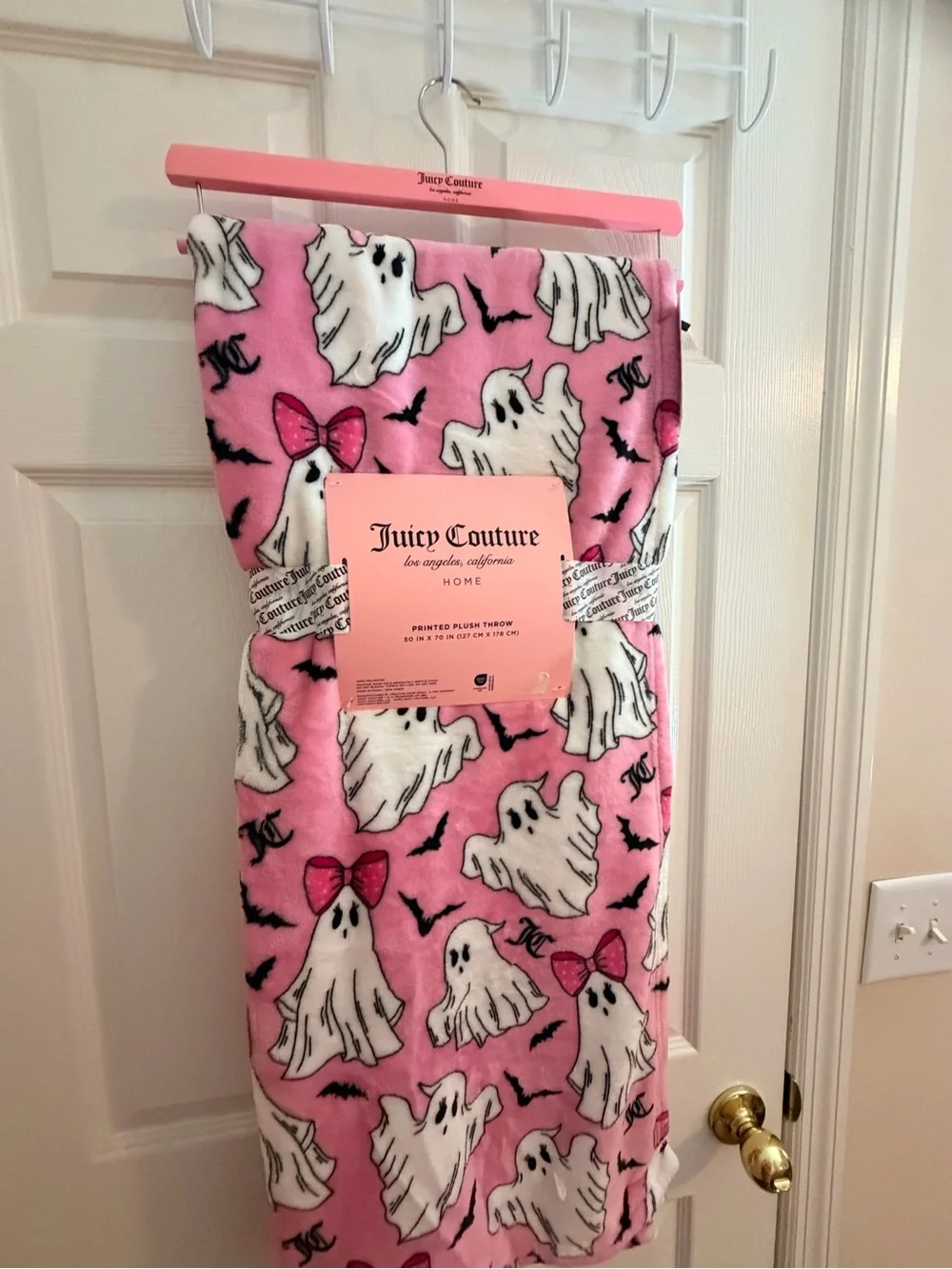 Juicy Couture Pink Ghost Print Kids Pajama Blanket